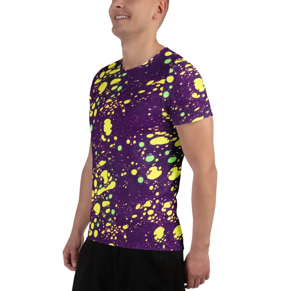 Electric Splatter on Men's Athletic T-Shirt — Left