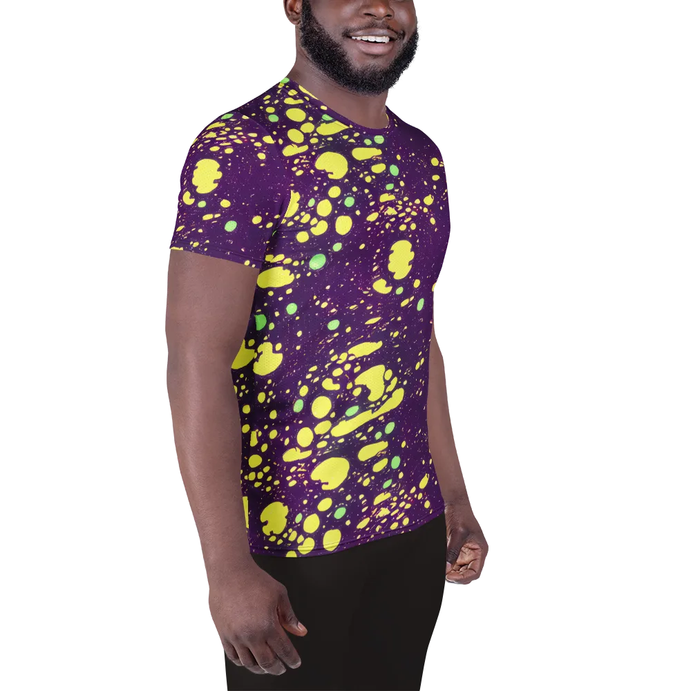 Electric Splatter on Men's Athletic T-Shirt — Right