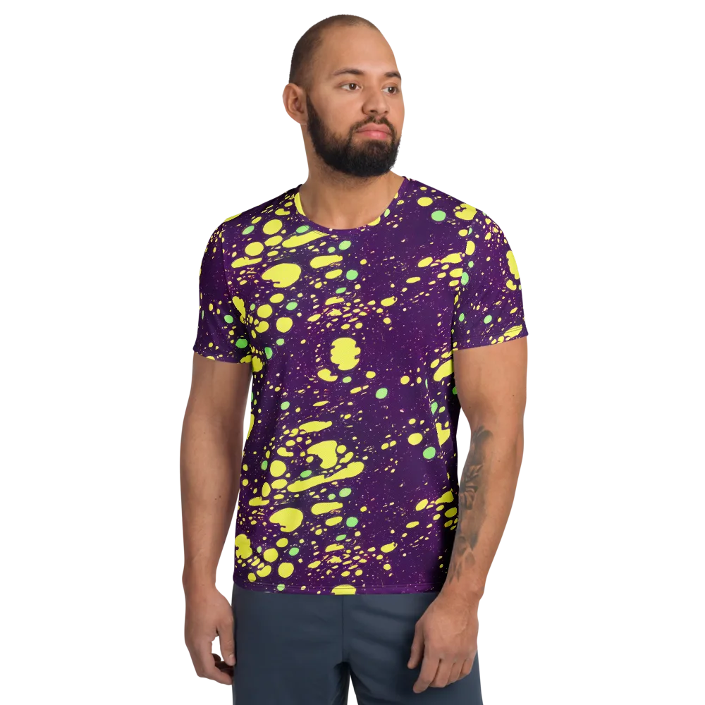 Electric Splatter on Men's Athletic T-Shirt — Front