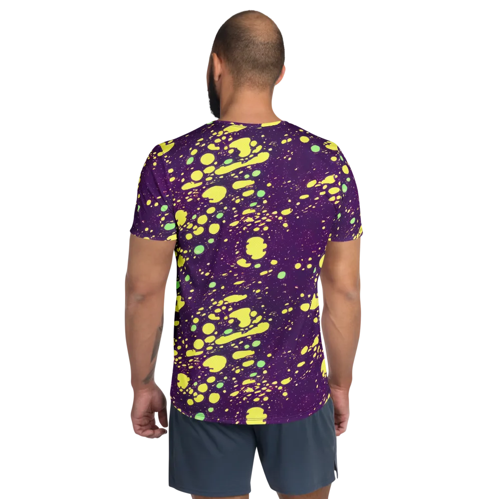 Electric Splatter on Men's Athletic T-Shirt — Back