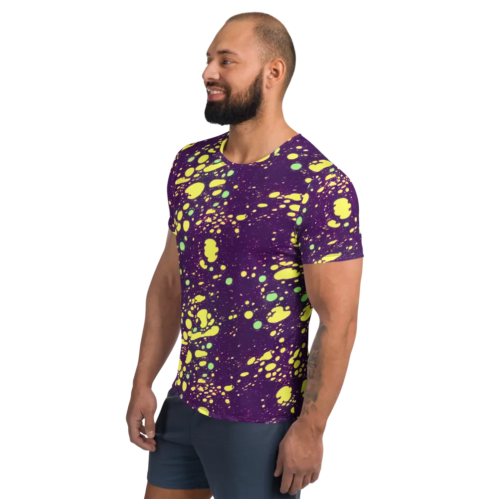 Electric Splatter on Men's Athletic T-Shirt — Left