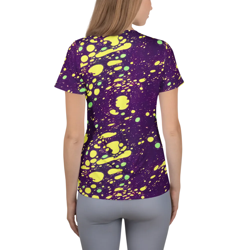 Electric Splatter on Women's Athletic T-Shirt — Back