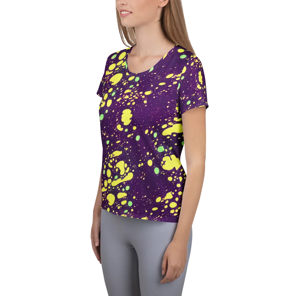 Electric Splatter on Women's Athletic T-Shirt — Left