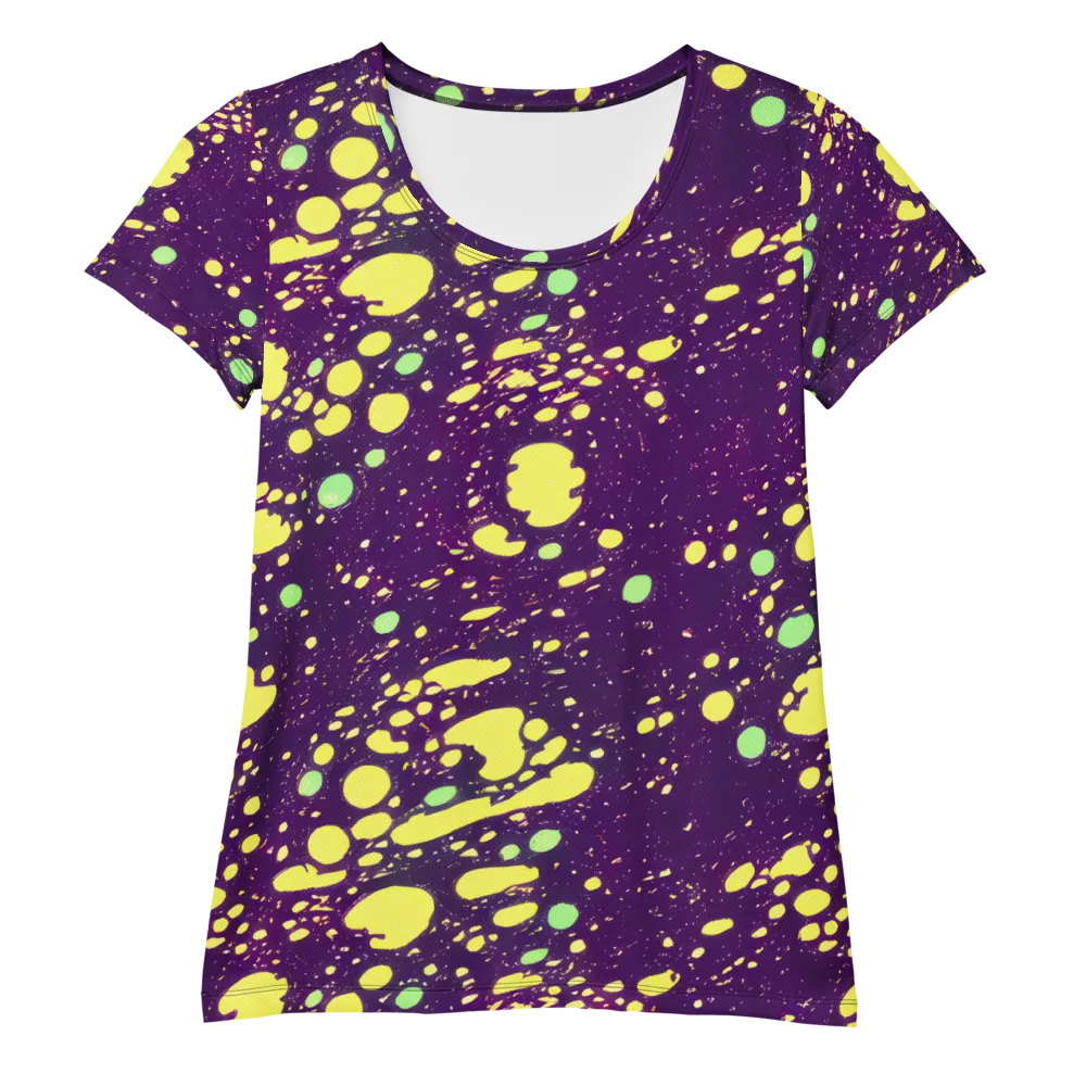 Electric Splatter on Women's Athletic T-Shirt — Front