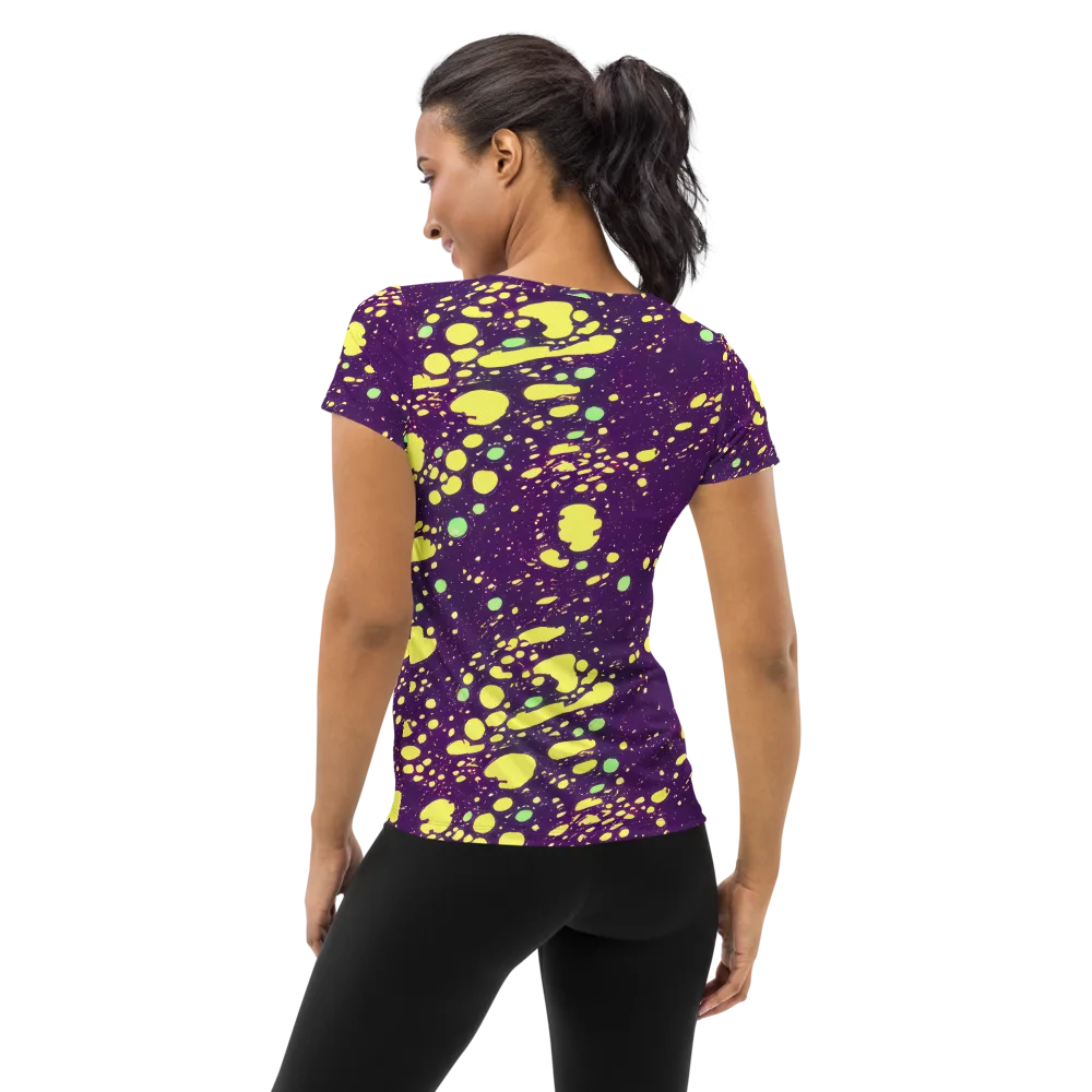 Electric Splatter on Women's Athletic T-Shirt — Back