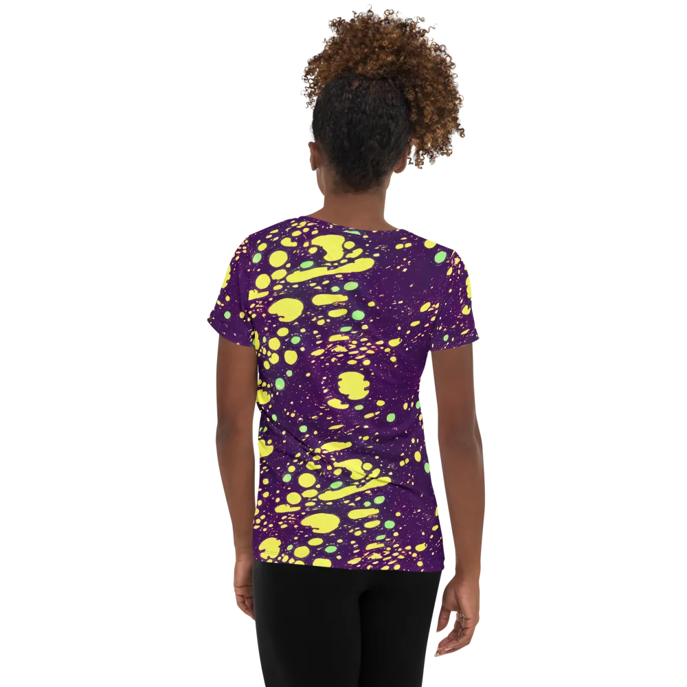 Electric Splatter on Women's Athletic T-Shirt — Back
