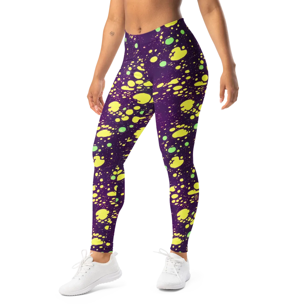 Electric Splatter on Leggings — Left Front