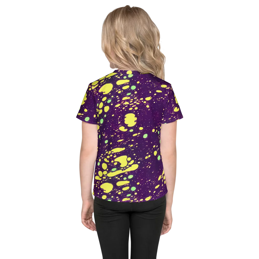Electric Splatter on Kids Crew Neck T-Shirt — Back