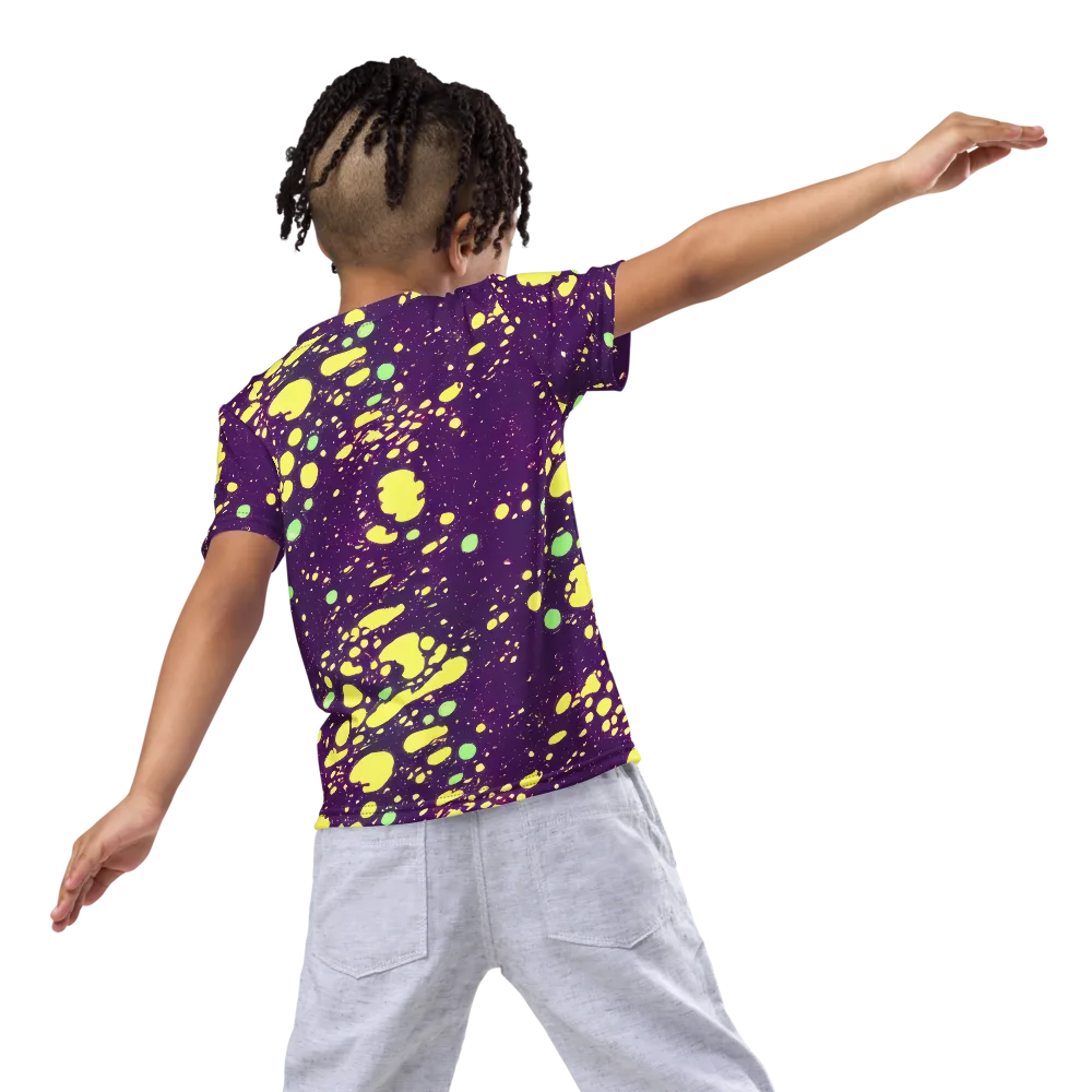 Electric Splatter on Kids Crew Neck T-Shirt — Back
