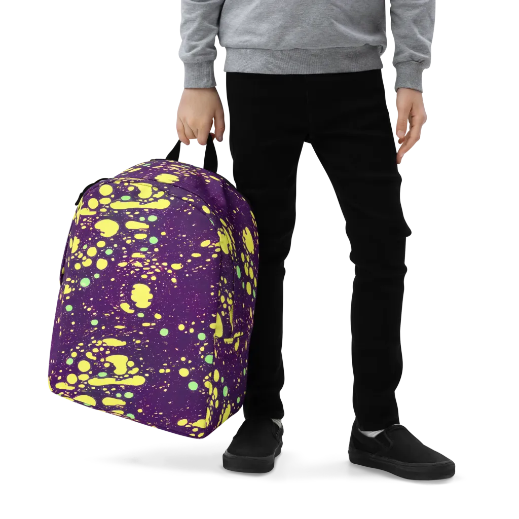 Electric Splatter on Minimalist Backpack — Zoomed-in