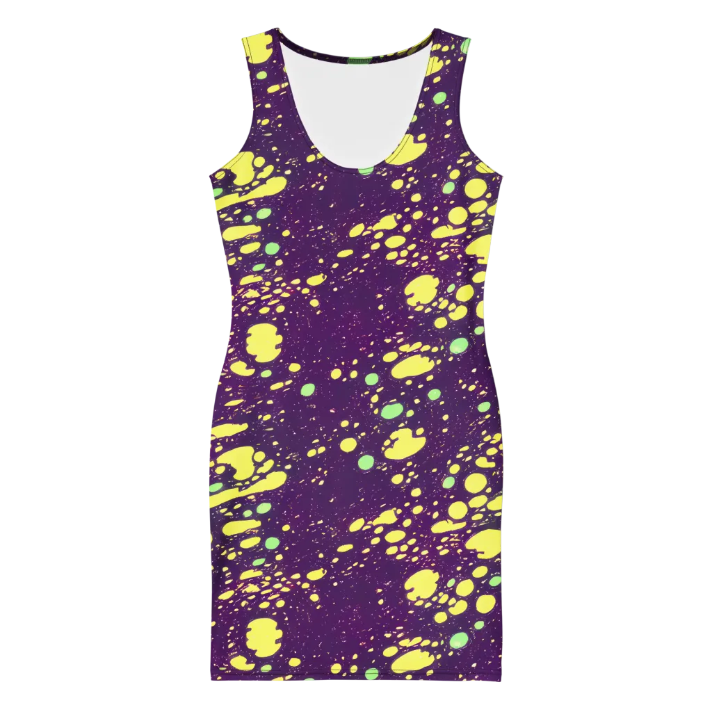 Electric Splatter on Bodycon Dress — Front