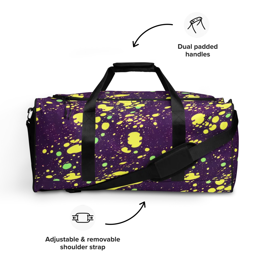 Electric Splatter on Duffle Bag — Front