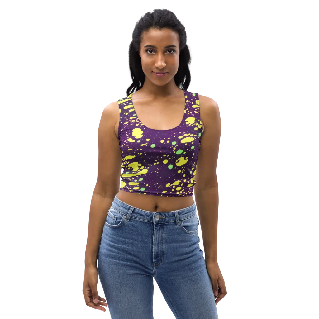 Electric Splatter on Crop Top — Front