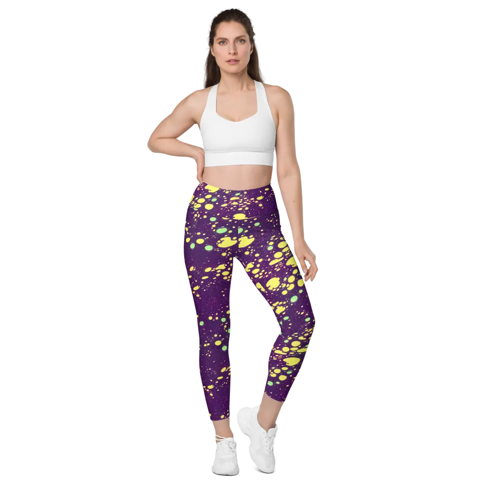 Electric Splatter on Leggings with Pockets — Front