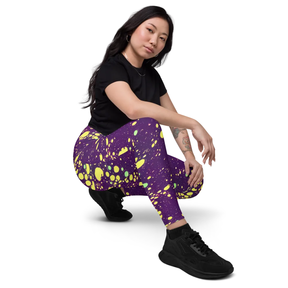 Electric Splatter on Leggings with Pockets — Right Front
