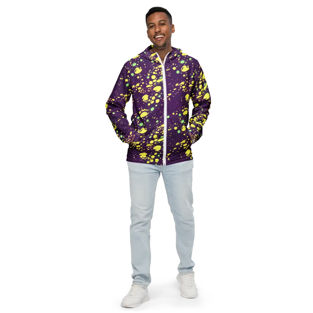 Electric Splatter on Men's Windbreaker — Front