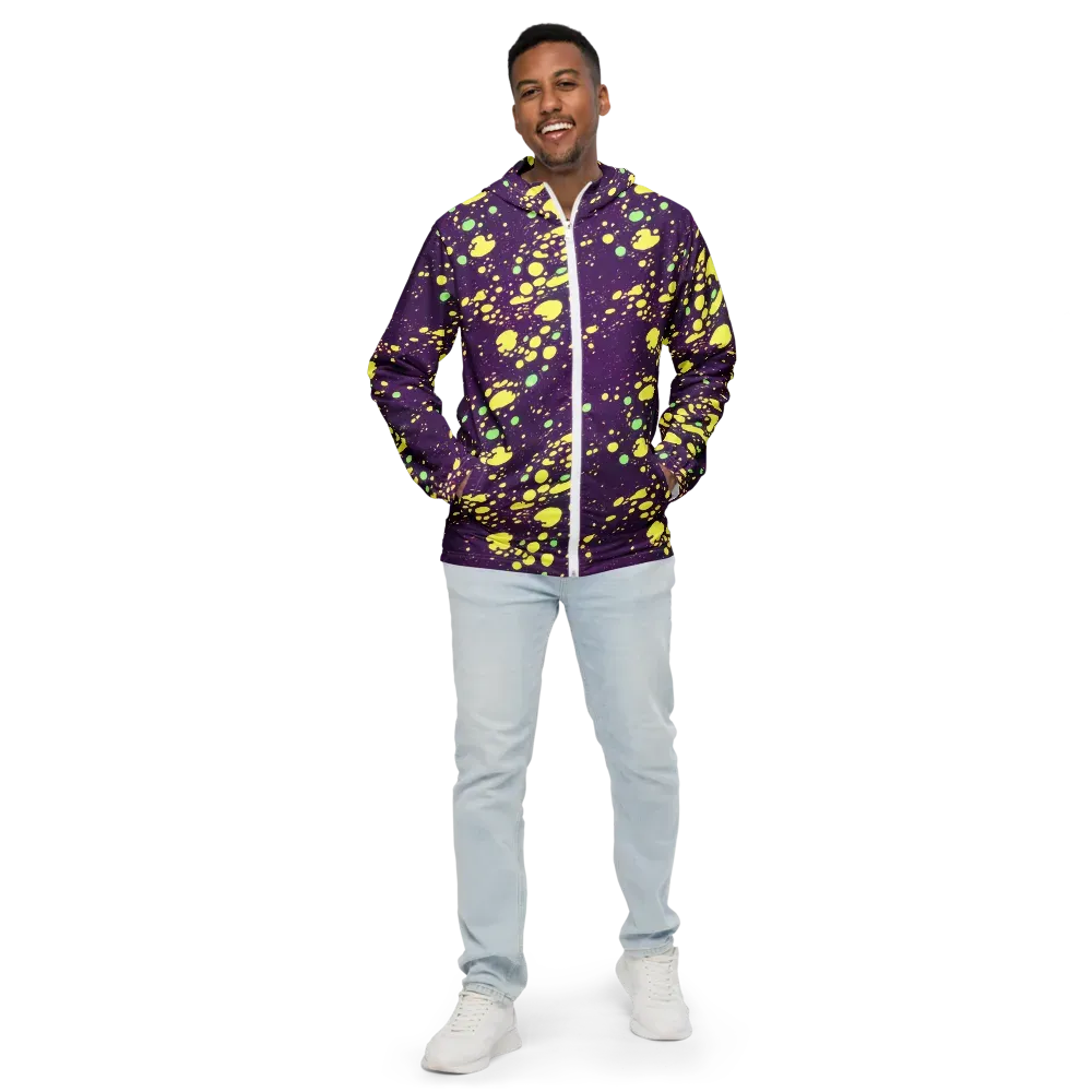Electric Splatter on Men's Windbreaker — Front