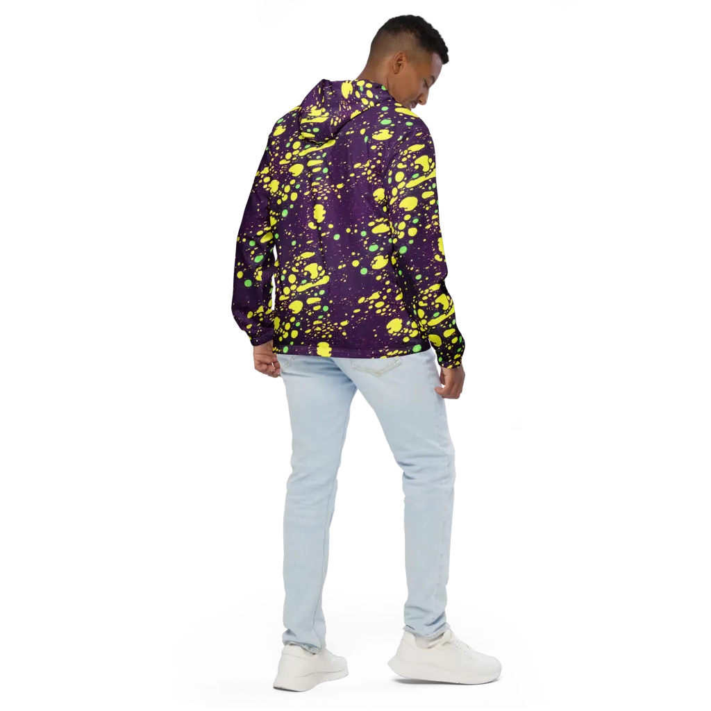 Electric Splatter on Men's Windbreaker — Back