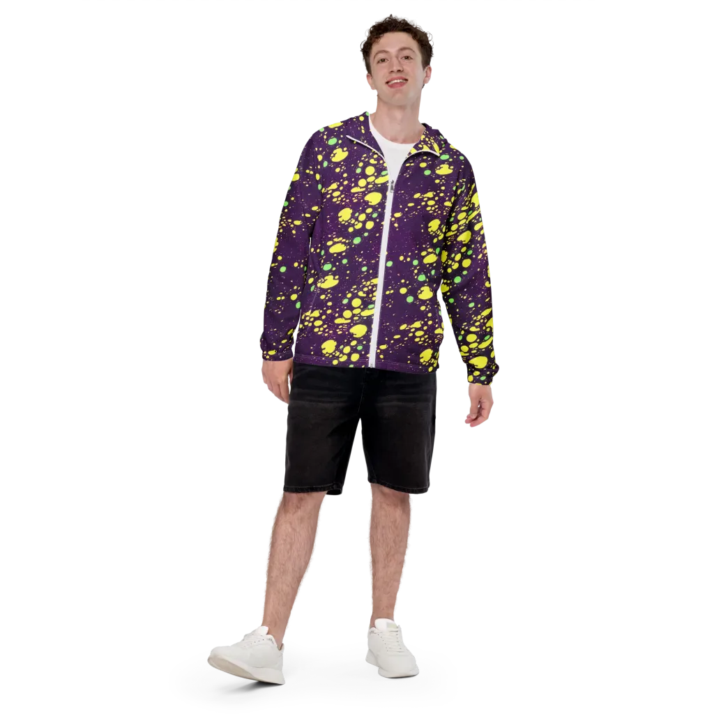 Electric Splatter on Men's Windbreaker — Front