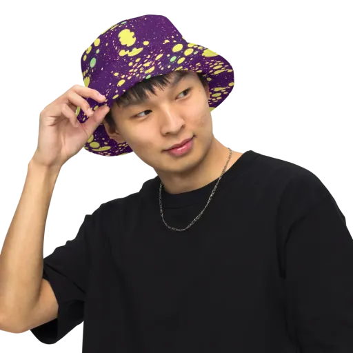 Electric Splatter on a Reversible Bucket Hat
