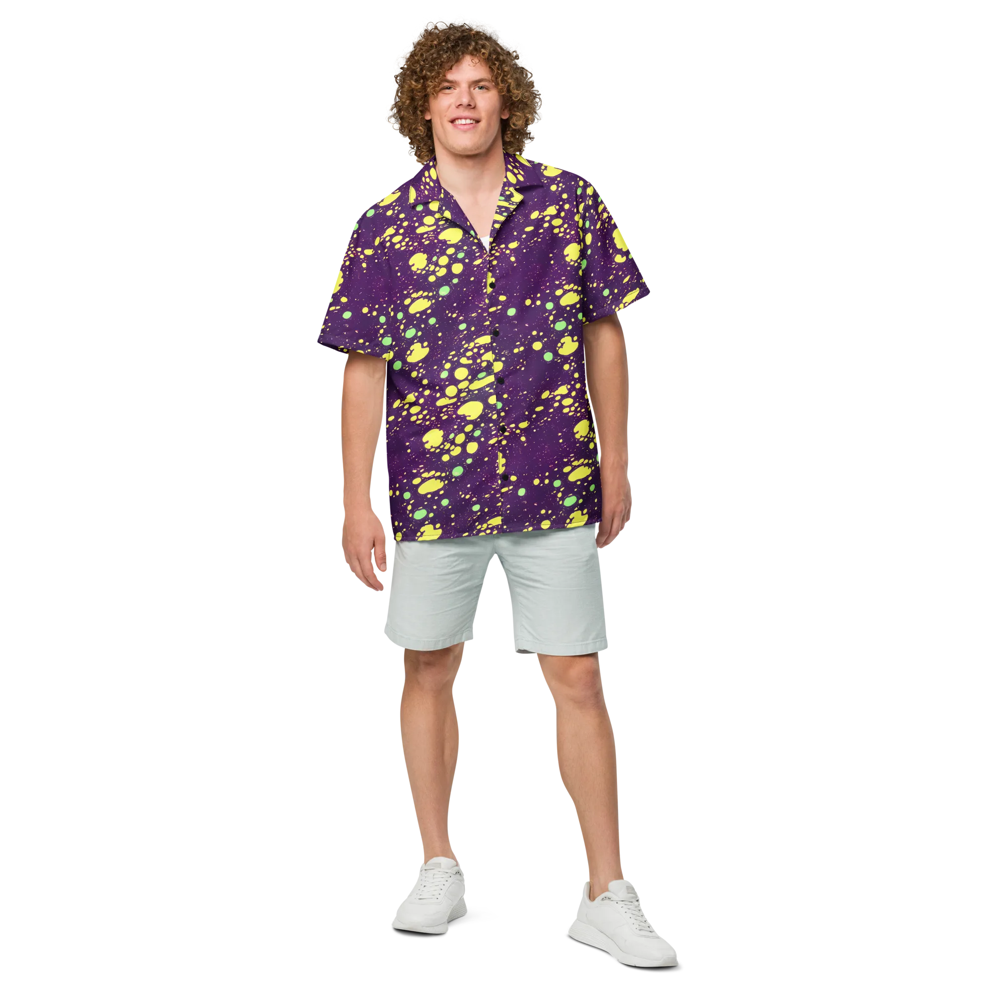 Electric Splatter on Button Shirt — Front