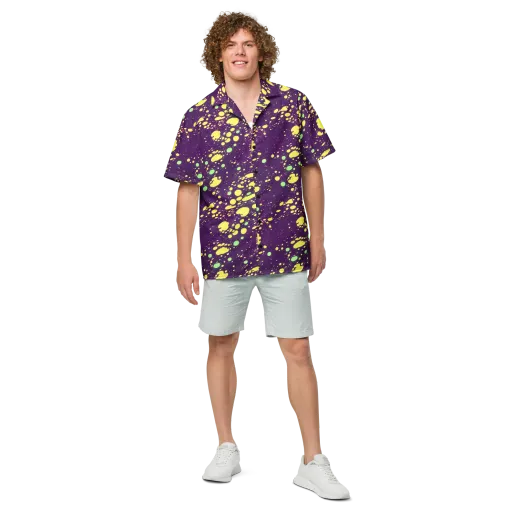 Electric Splatter on a Button Shirt