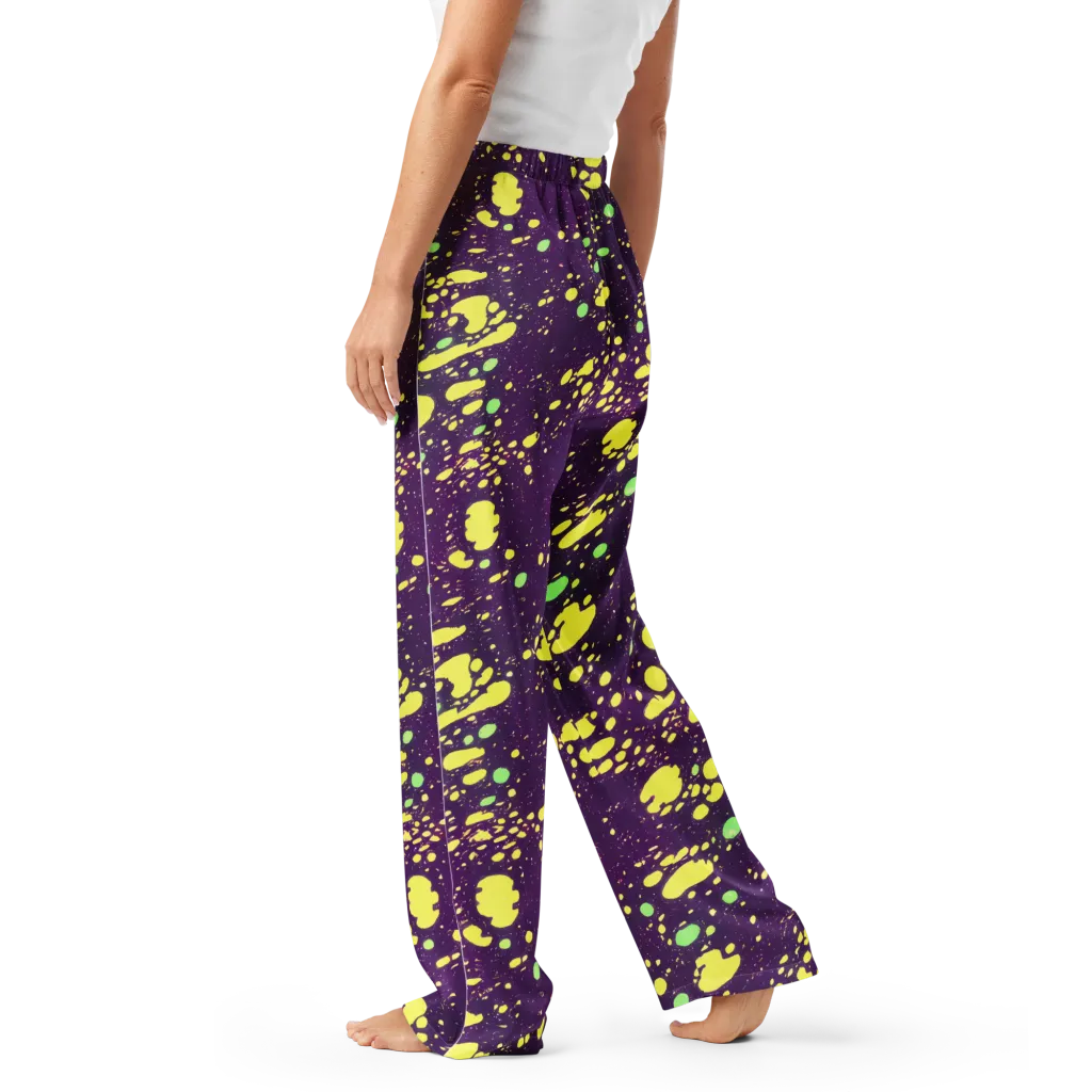 Electric Splatter on Women's Pajama Pants — Left