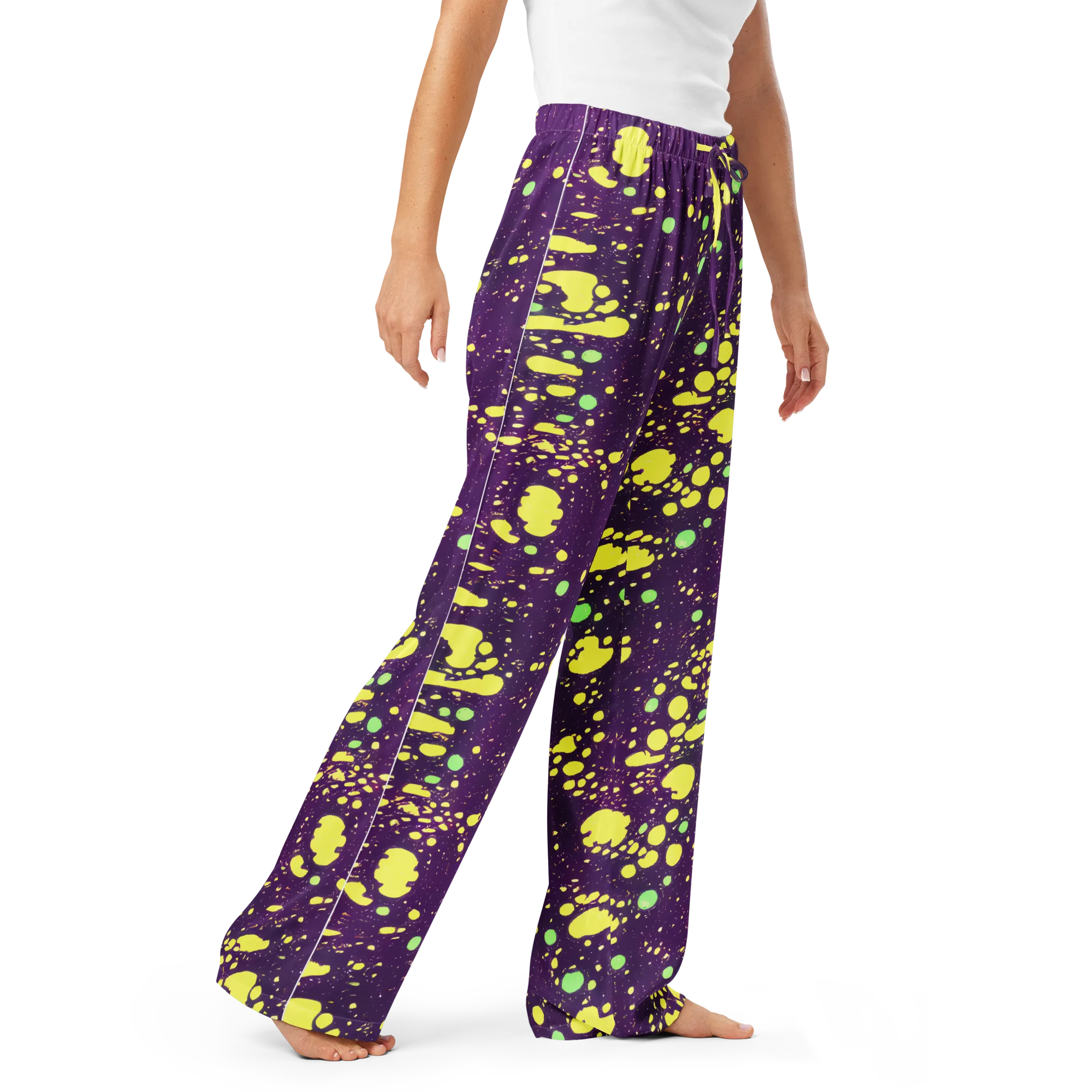 Electric Splatter on Women's Pajama Pants — Right Front