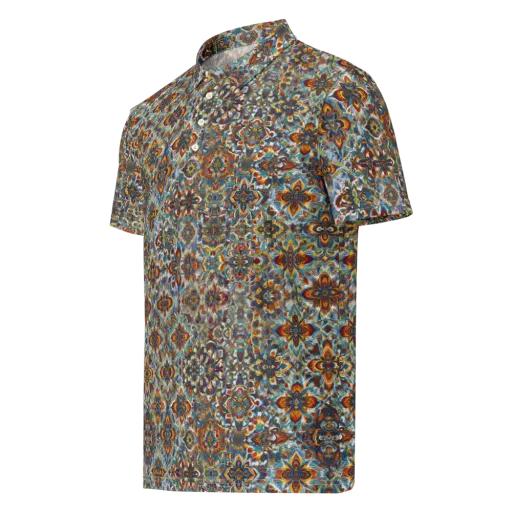 Cobalt Garland on a Men's Slim Fit Polo Shirt