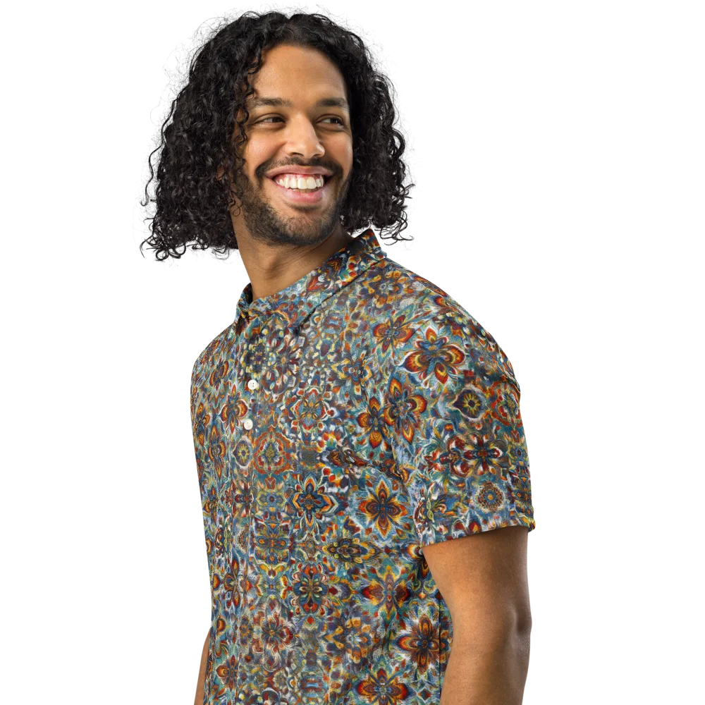 Cobalt Garland on Men's Slim Fit Polo Shirt — Left Front