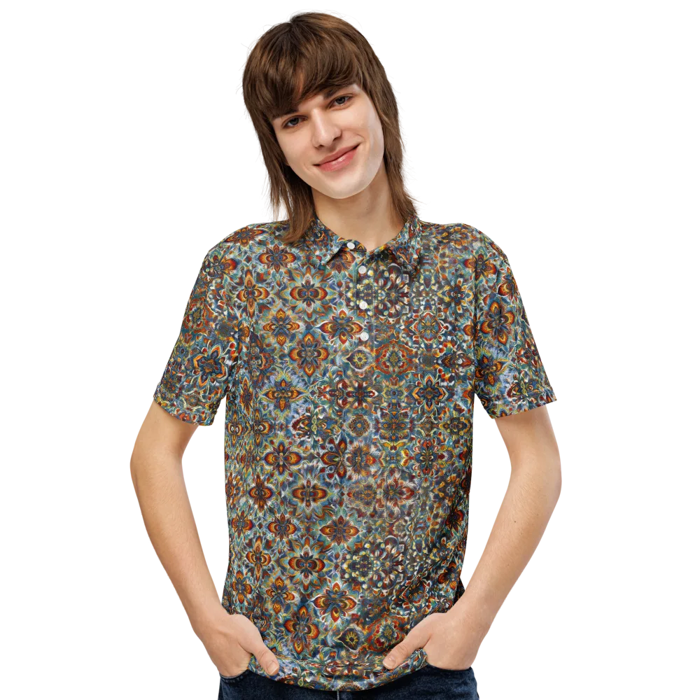 Cobalt Garland on Men's Slim Fit Polo Shirt — Front