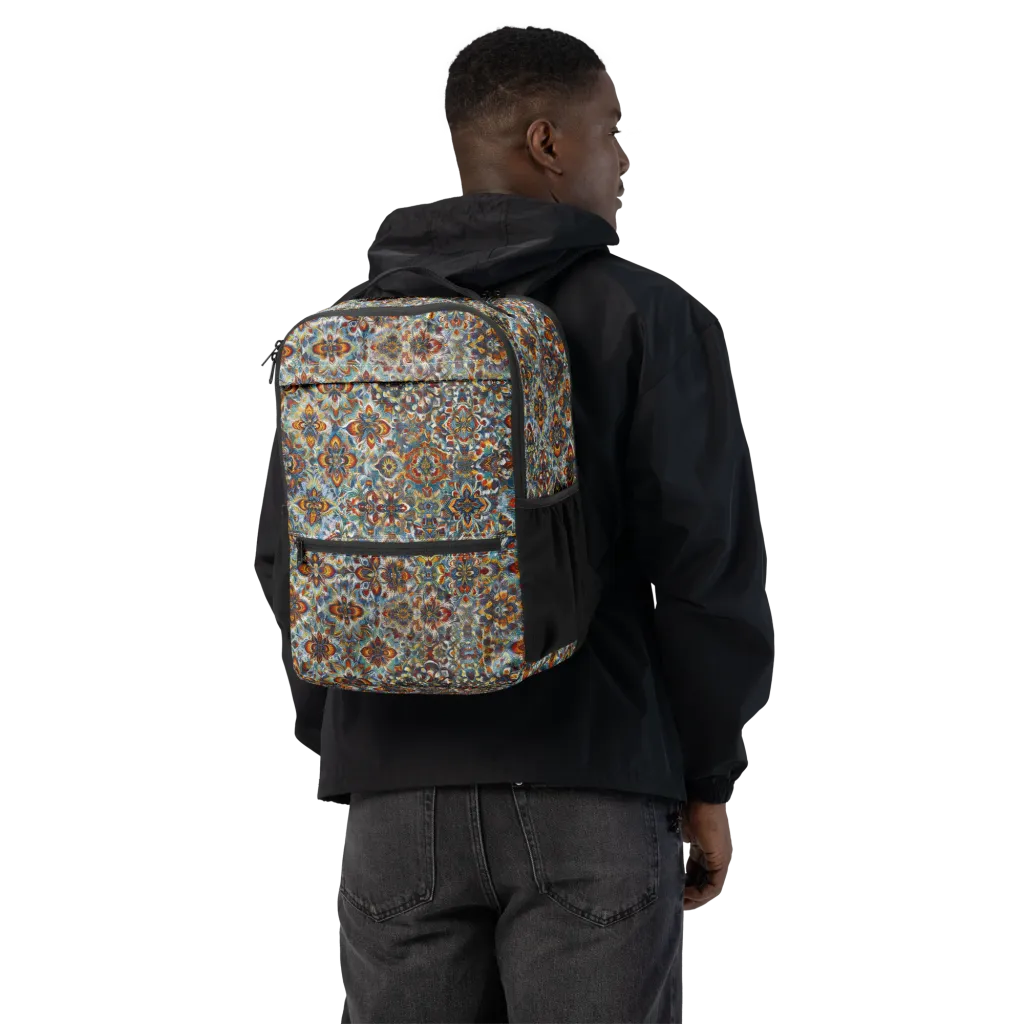 Cobalt Garland on Utility Backpack — Back