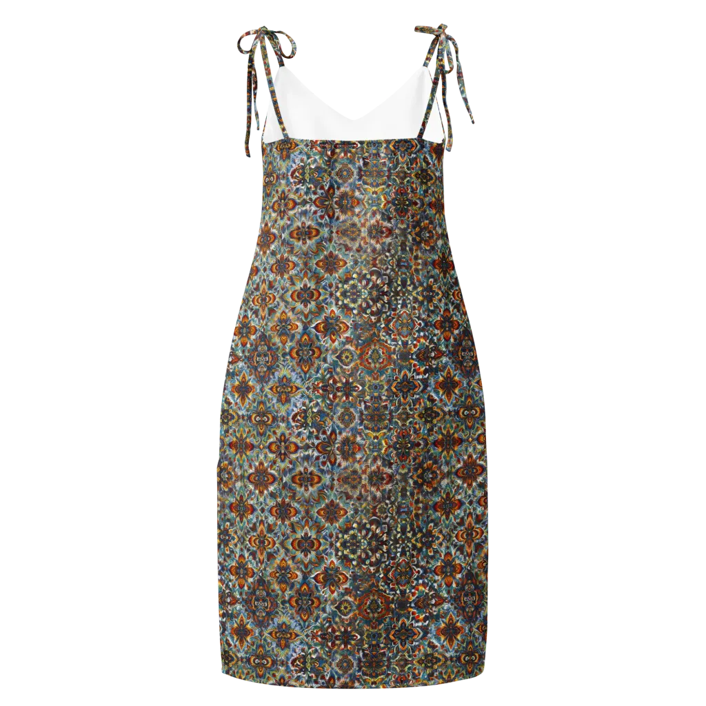 Cobalt Garland on Slip Dress — Back