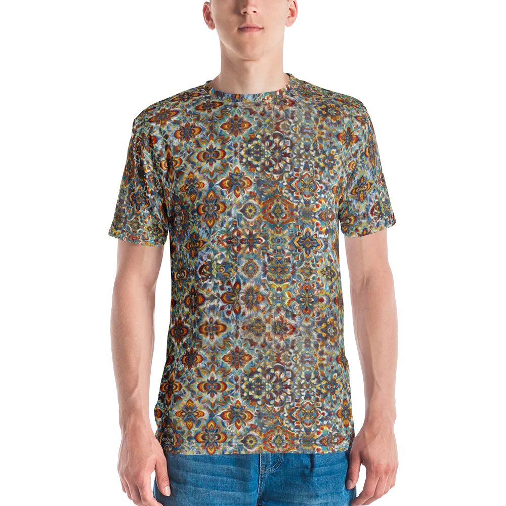 Cobalt Garland on Men's Crew Neck T-Shirt — Front