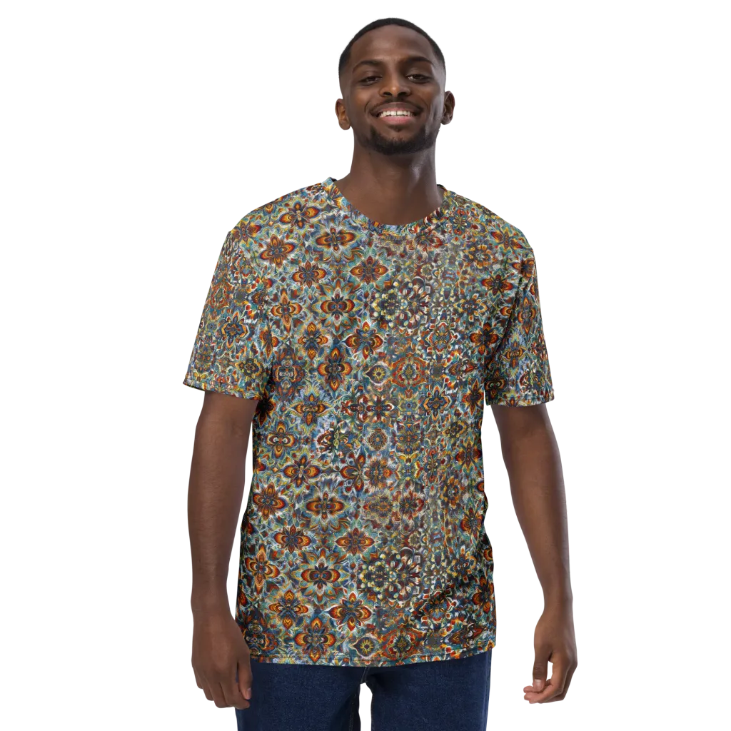 Cobalt Garland on Men's Crew Neck T-Shirt — Front