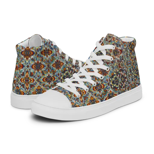 Cobalt Garland on a Men's High Top Canvas Shoes