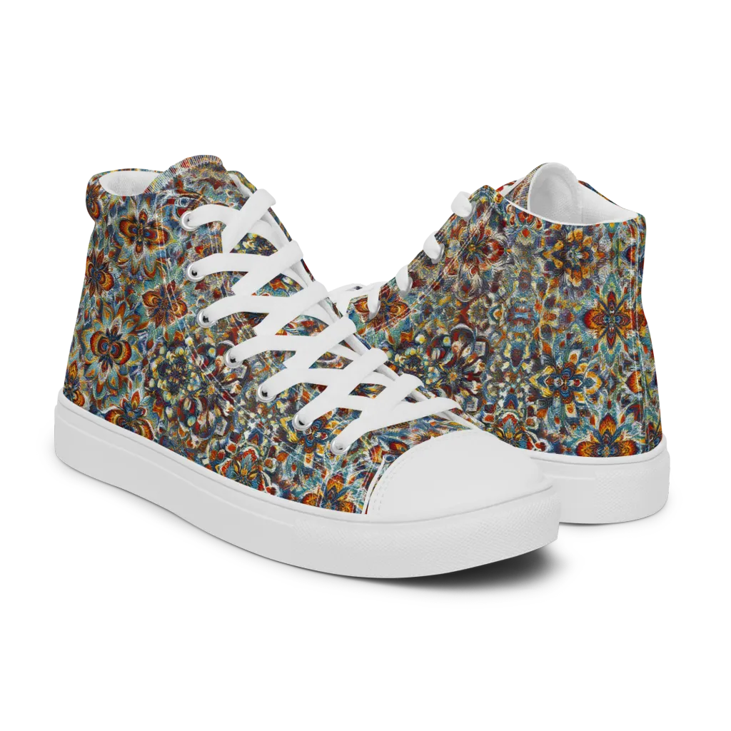Cobalt Garland on Men's High Top Canvas Shoes — Right