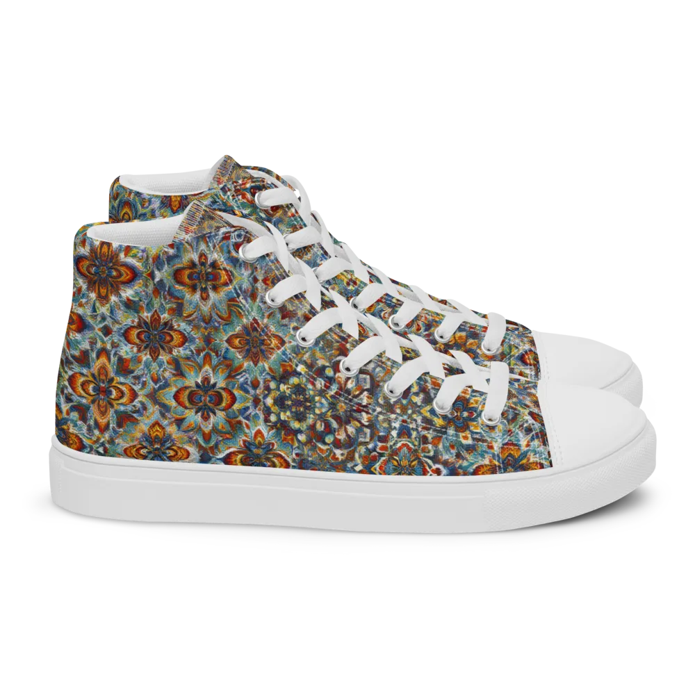Cobalt Garland on Women's High Top Canvas Shoes — Right