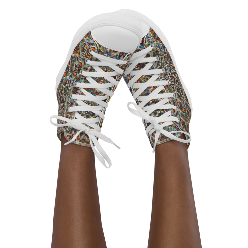 Cobalt Garland on Women's High Top Canvas Shoes — Front