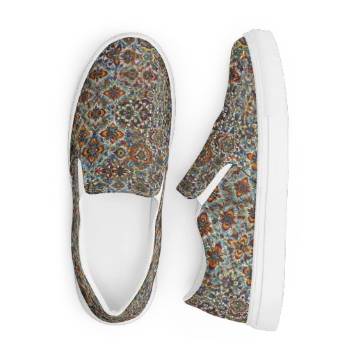Cobalt Garland on a Men's Slip-On Canvas Shoes