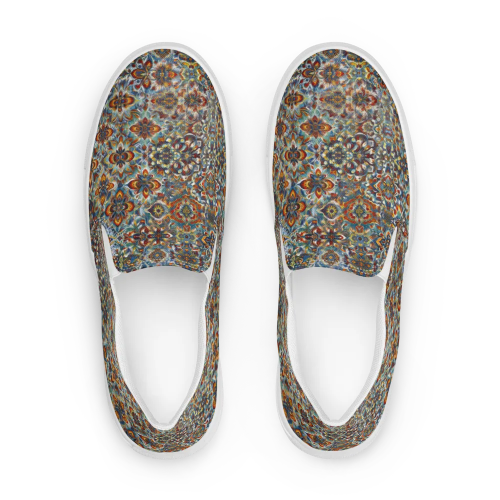 Cobalt Garland on Women's Slip-On Canvas Shoes — Front