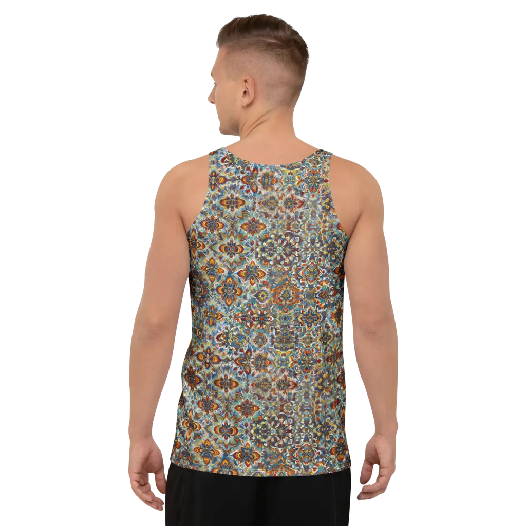 Cobalt Garland on Men's Tank Top — Back