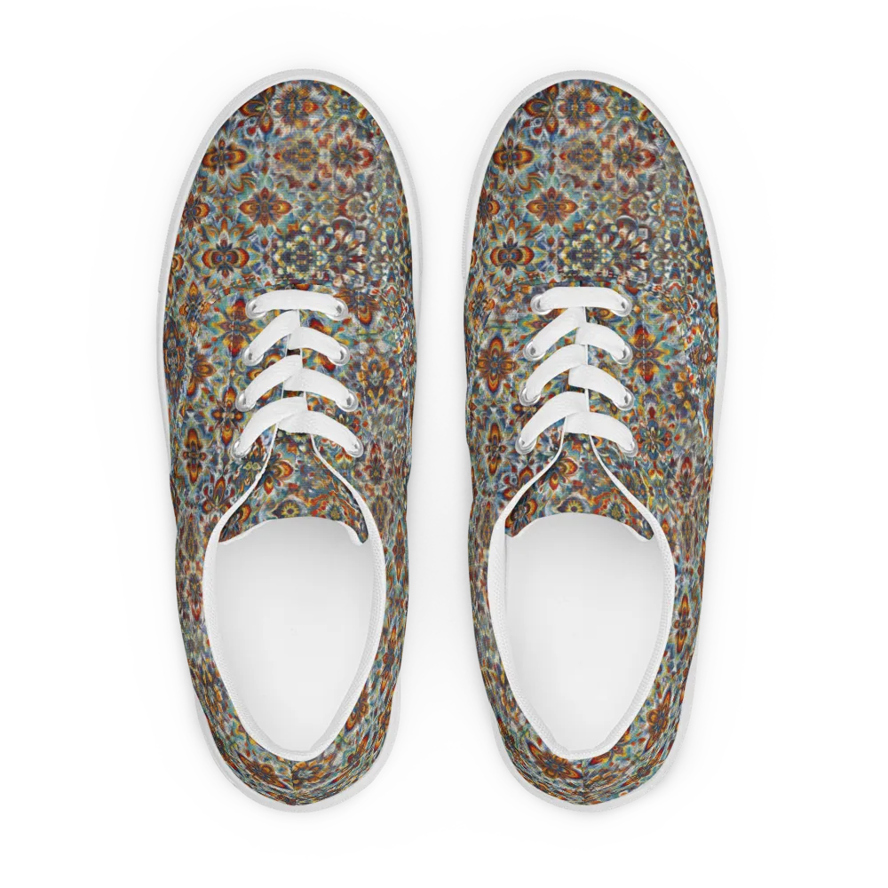 Cobalt Garland on Men's Lace-Up Canvas Shoes — Front