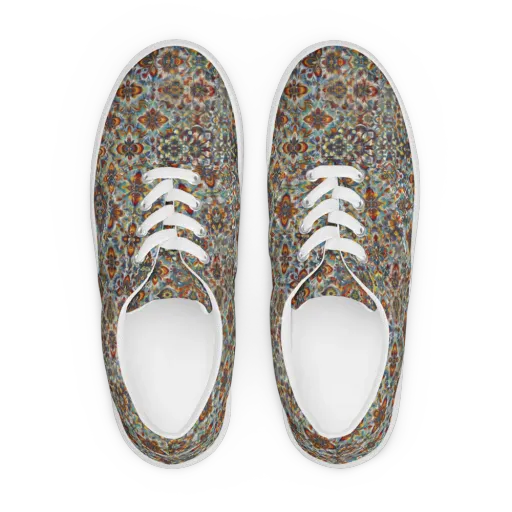 Cobalt Garland on a Men's Lace-Up Canvas Shoes