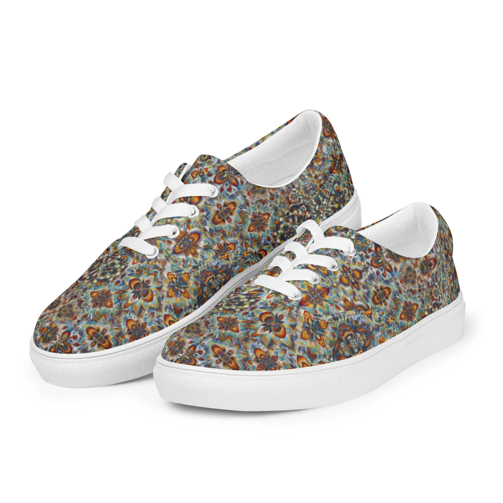 Cobalt Garland on Men's Lace-Up Canvas Shoes — Left Front