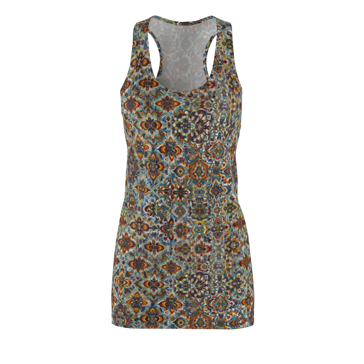 Cobalt Garland on Racerback Dress — Front