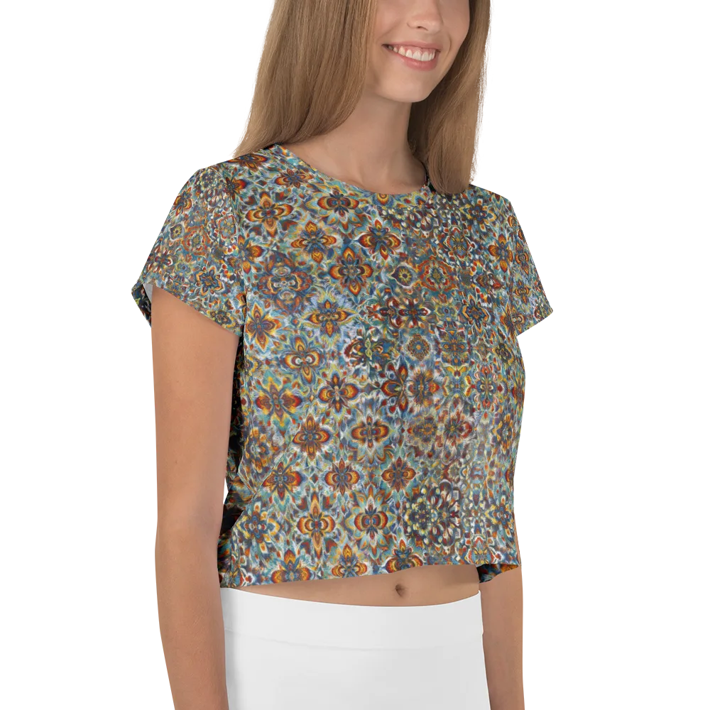 Cobalt Garland on Crop Tee — Right