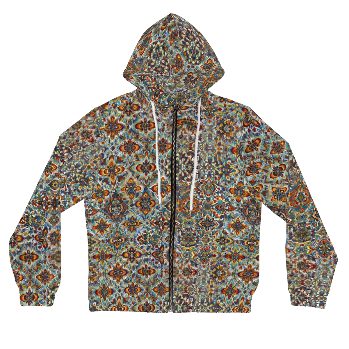 Cobalt Garland on Women's Full-Zip Hoodie — Front