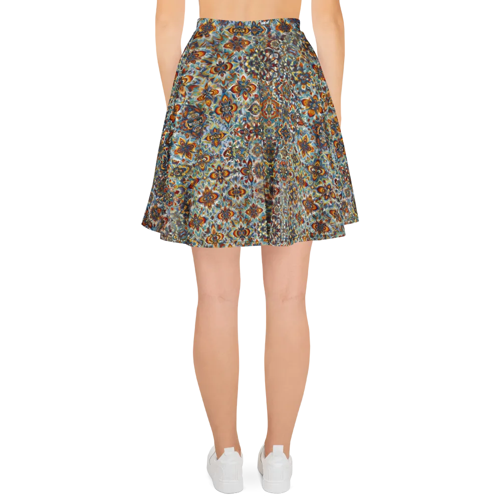 Cobalt Garland on Skater Skirt — Back