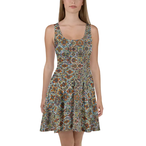 Cobalt Garland on a Skater Dress